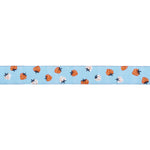 Strawberry - Strawberry Toss in Kim Blue - 5/8" width - by Kimberly Kight -BTY