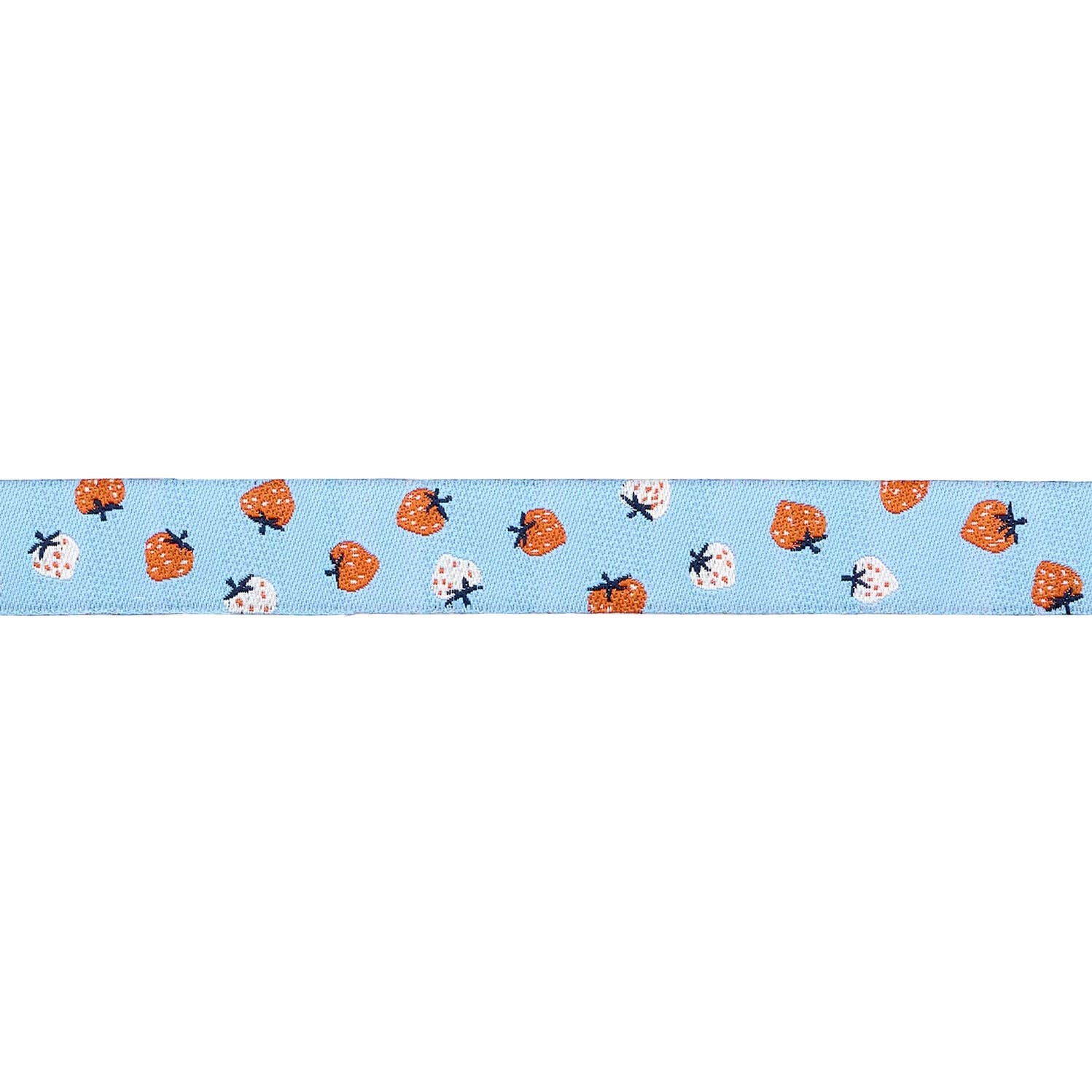 Strawberry - Strawberry Toss in Kim Blue - 5/8" width - by Kimberly Kight -BTY