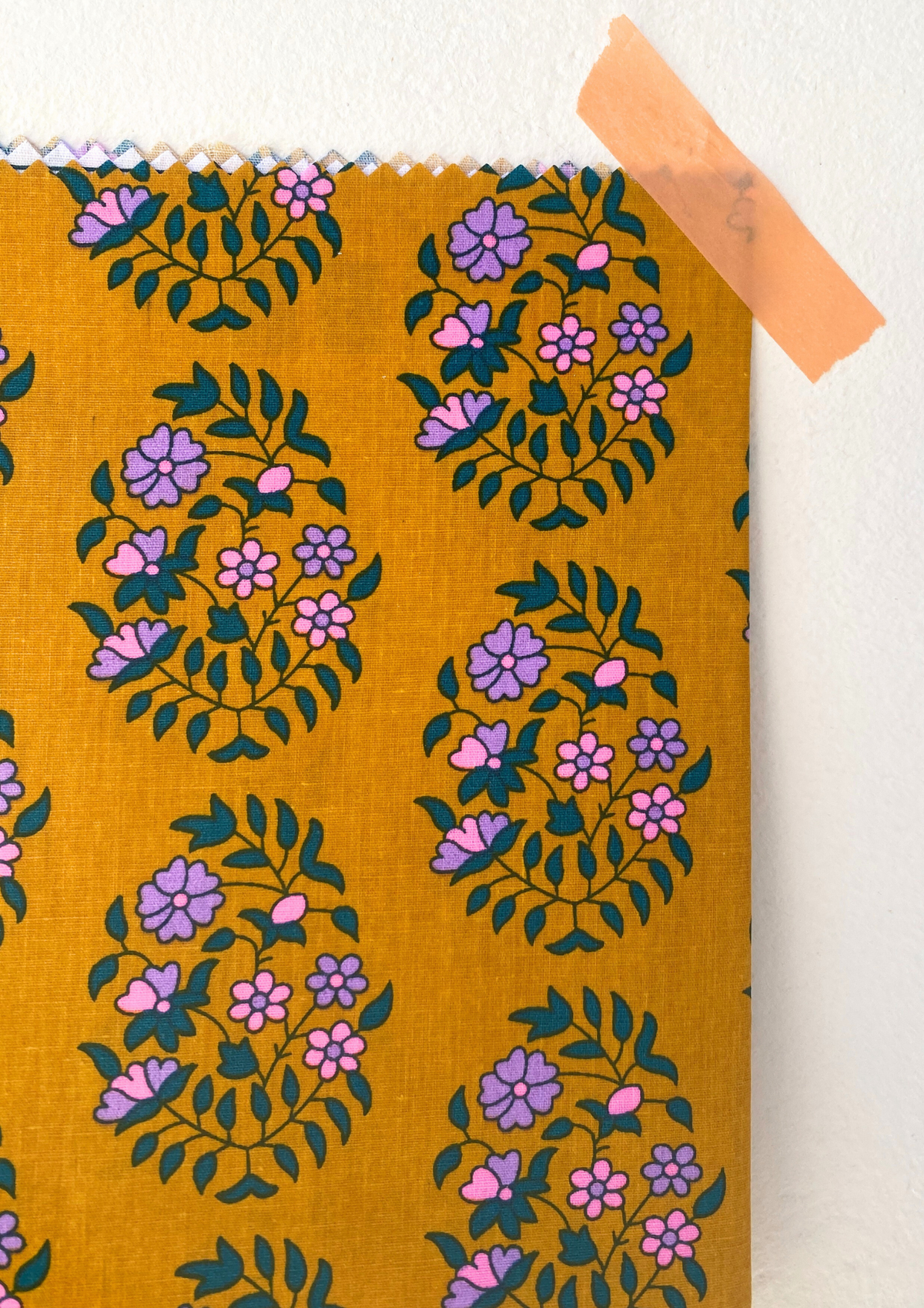 Shalin saffron cotton poplin fabric piece: Shalin safran