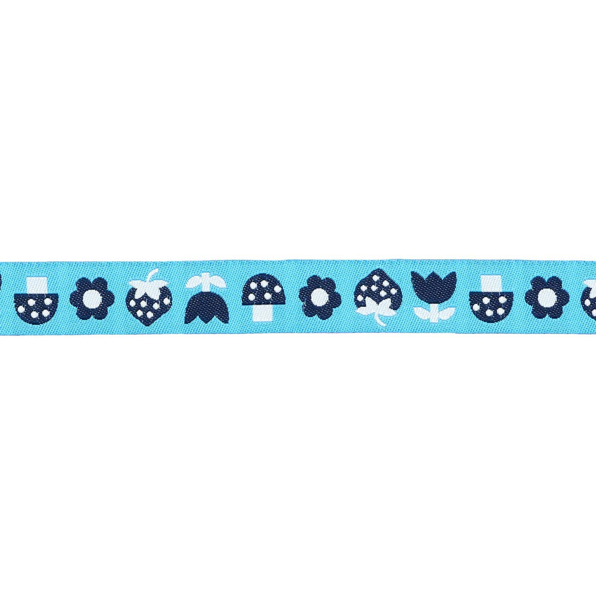 Strawberry - Strawbitties in Vintage Blue 5/8" width - by Kimberly Kight - BTY