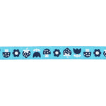 Strawberry - Strawbitties in Vintage Blue 5/8" width - by Kimberly Kight - BTY