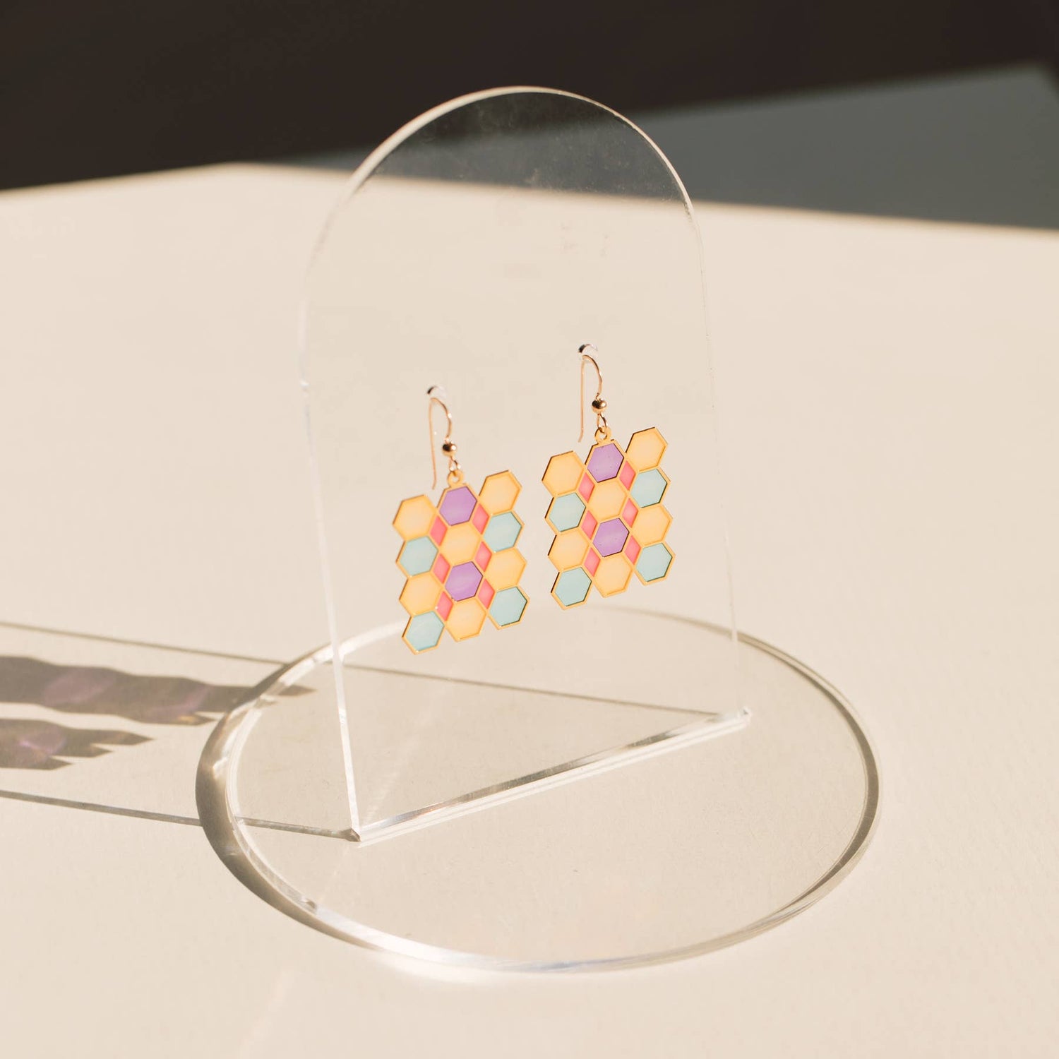Translucent Tile Earrings: Hook