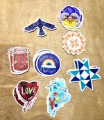 Indigo Quilt Sticker by Gray Day Studio