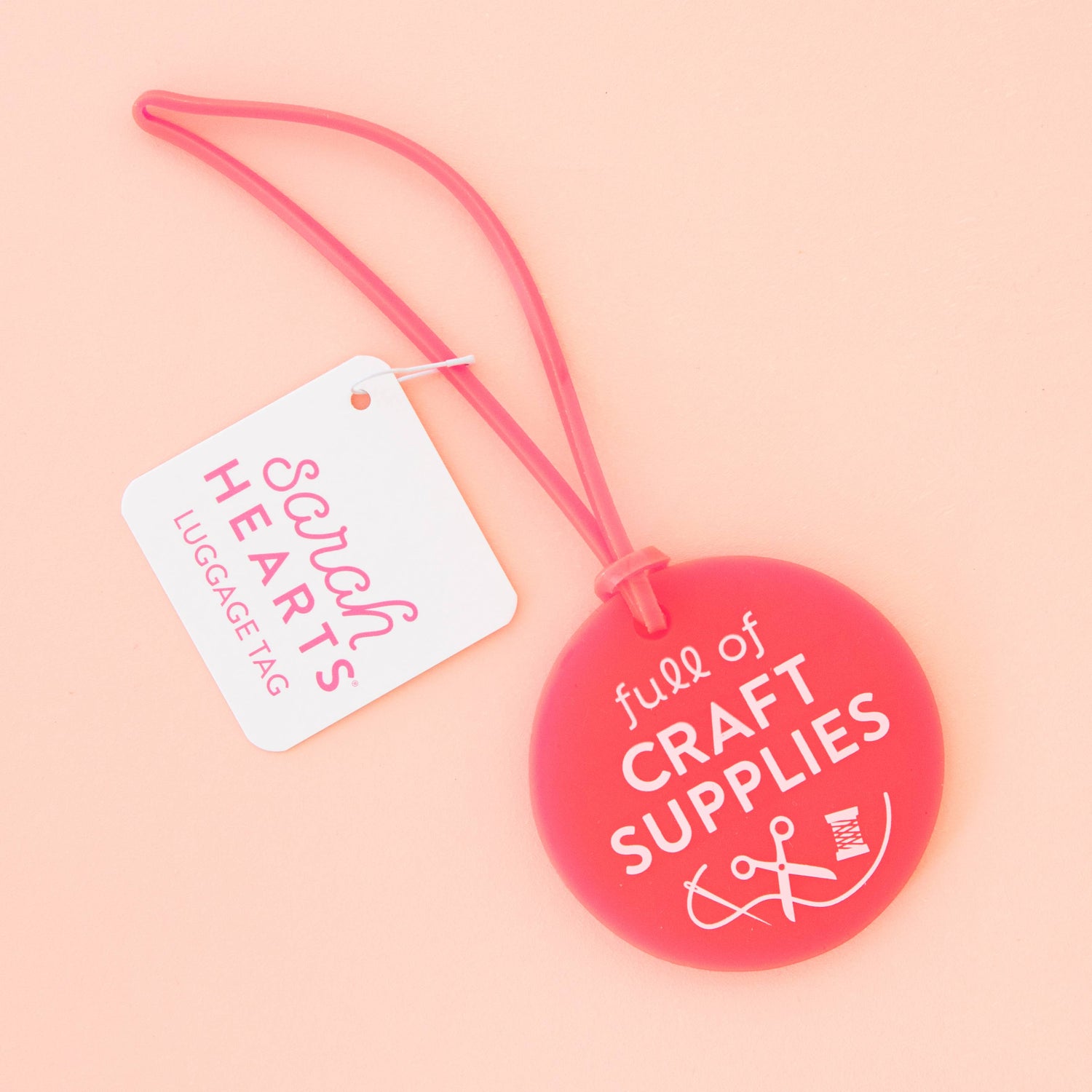 Full of Craft Neon Pink Supplies Luggage Tag