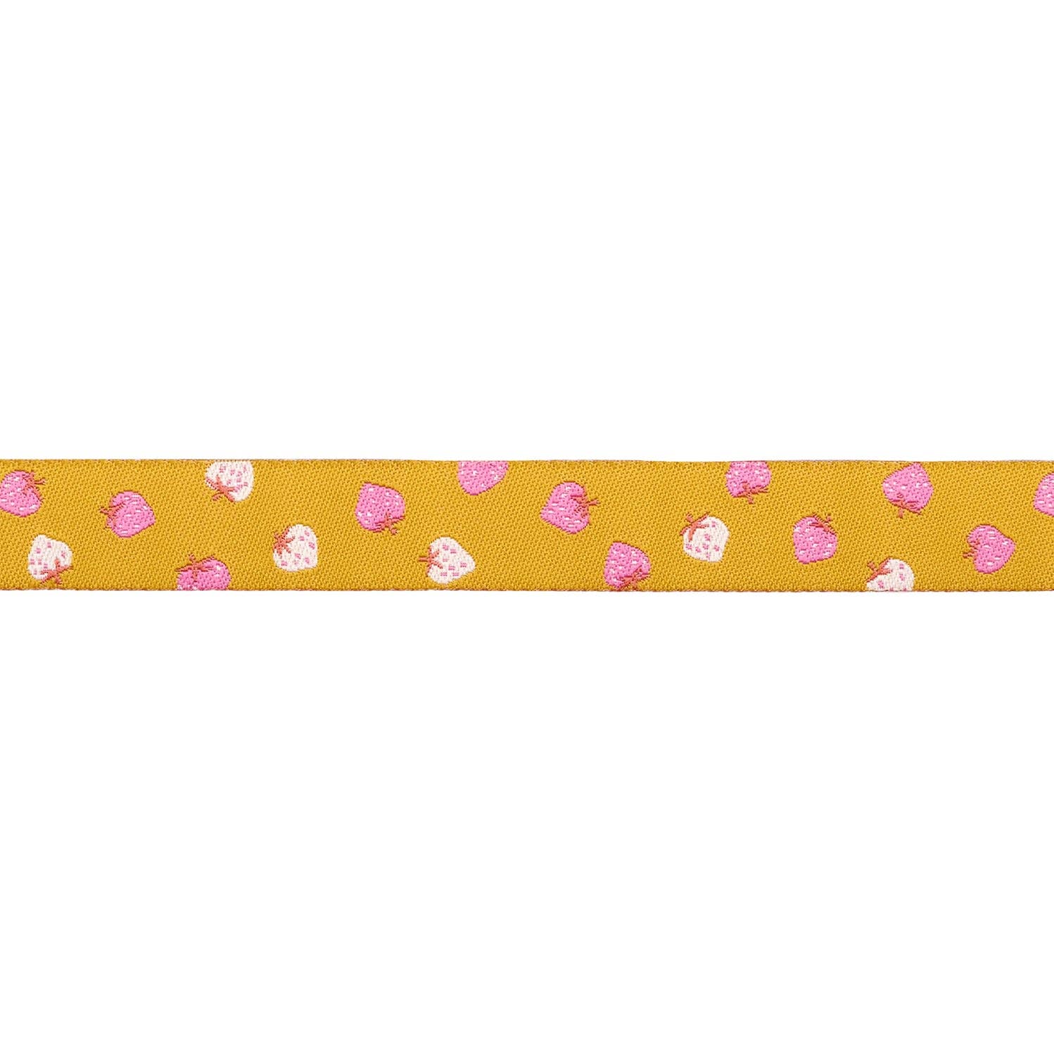 Strawberry - Strawberry Toss in Goldenrod - 5/8" width - by Kimberly Kight - BTY