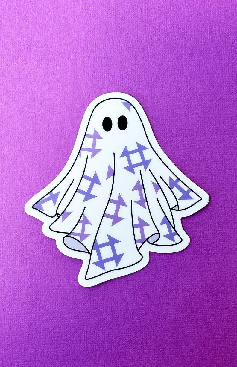 Quilt Ghost Stickers Purple