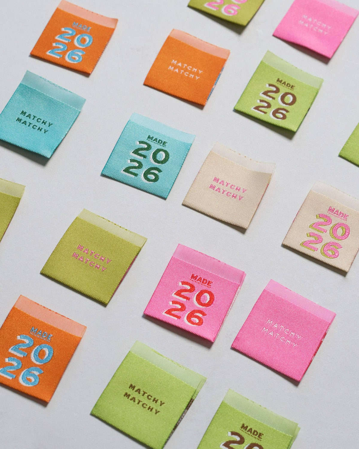 2026 Square Garment Labels: Multi Set of 6