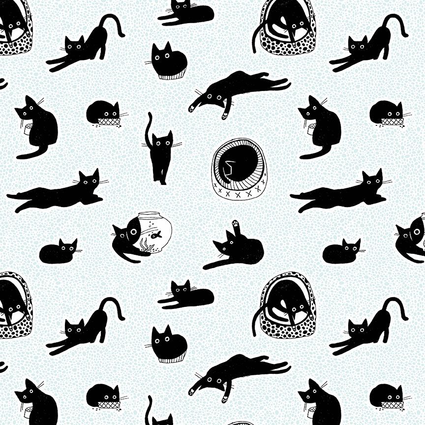 Feline Fancy || Chillin’ || Cotton Quilting Fabric