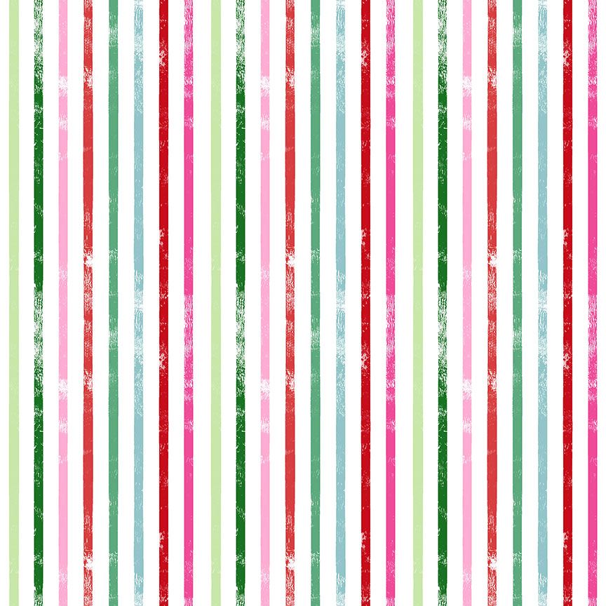 Feline Festive || Weathered Stripe Rainbow || Cotton Quilting Fabric Half Yard