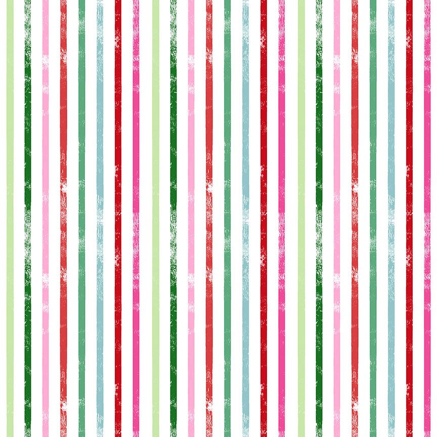 Feline Festive || Weathered Stripe Rainbow || Cotton Quilting Fabric