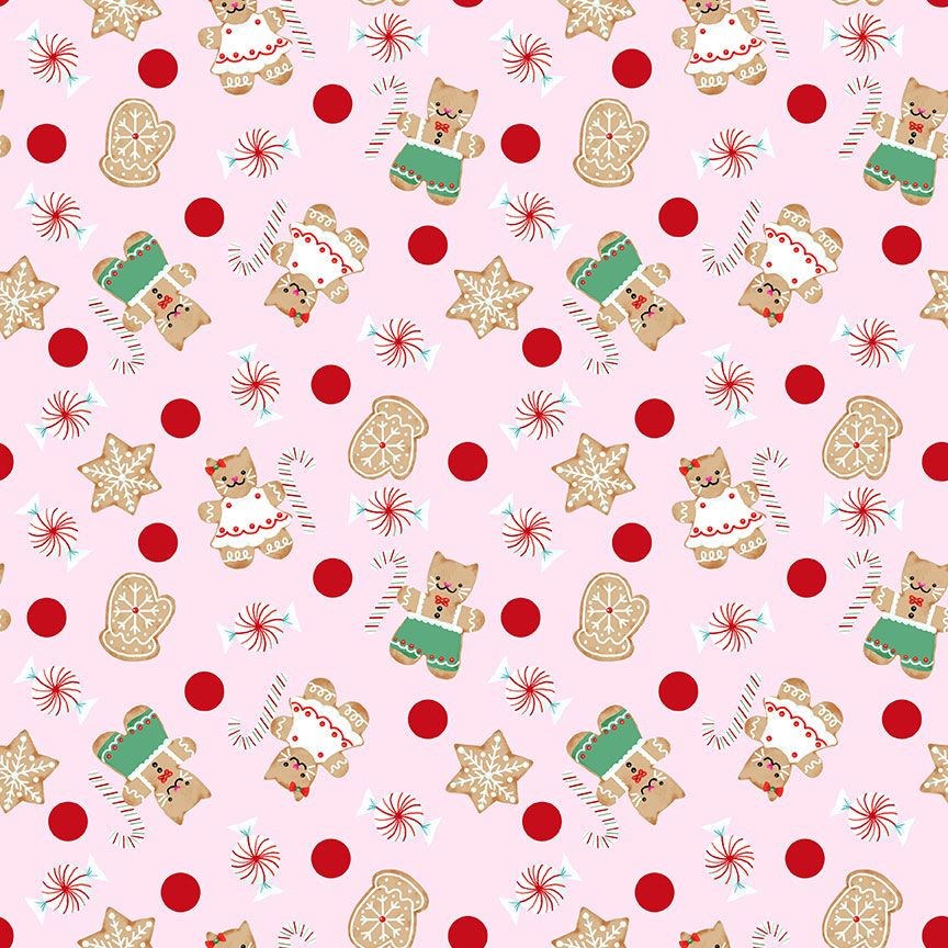 Feline Festive || Gingerbread || Cotton Quilting Fabric