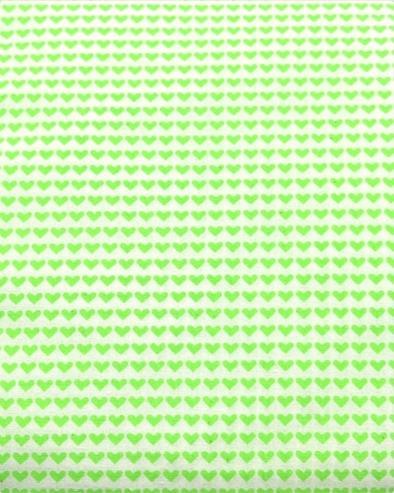 Cotton coupon Love is all: Love is all vert pomme
