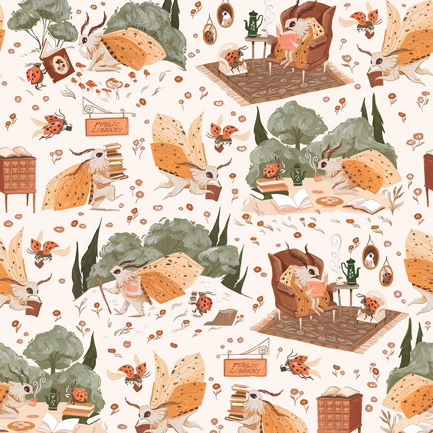 BOOKISH || Bookish Gardenia || Rae Ritchie Cotton Quilting Fabric