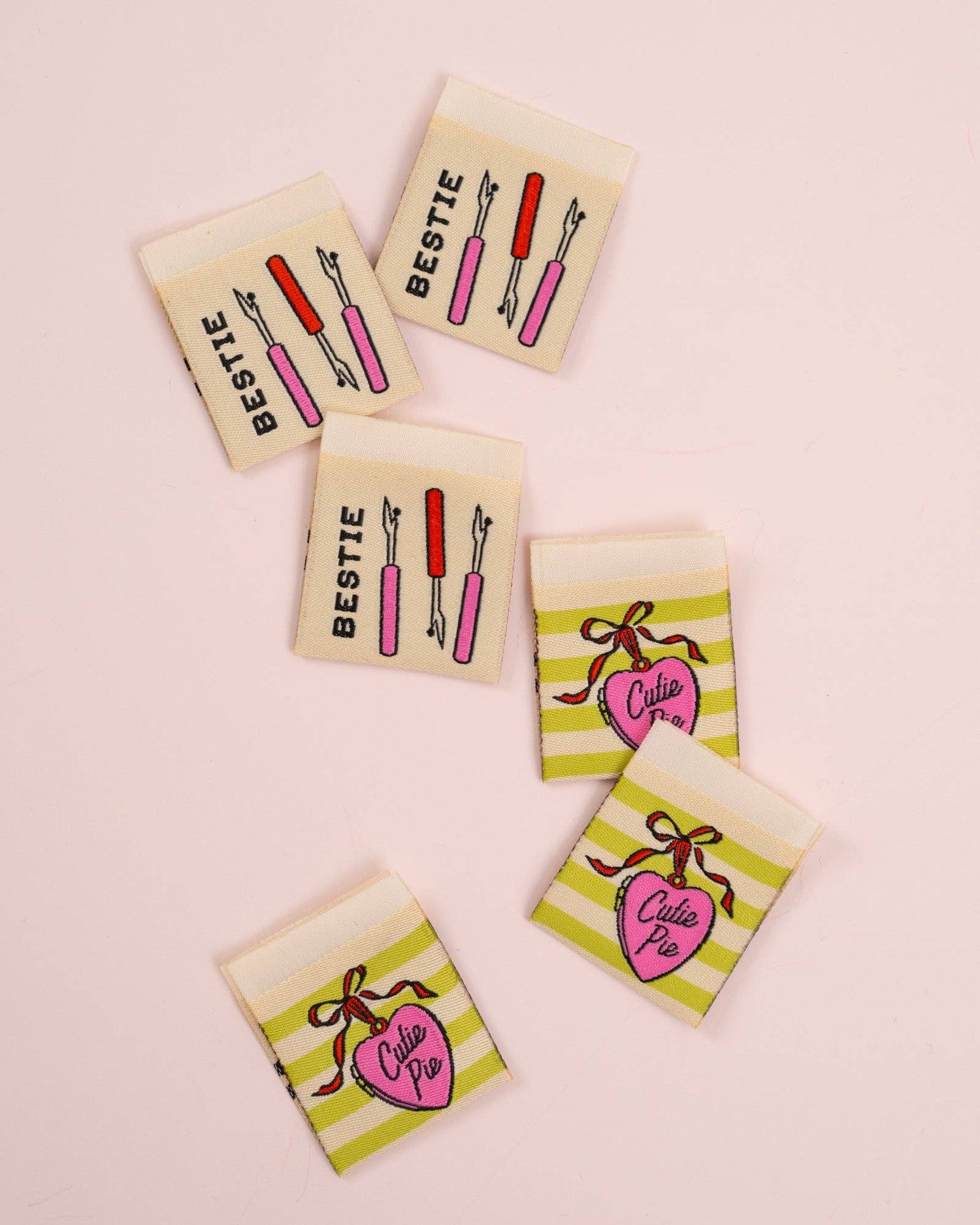 Cutie Pie Bestie Square Garment Labels: Multi Set of 6