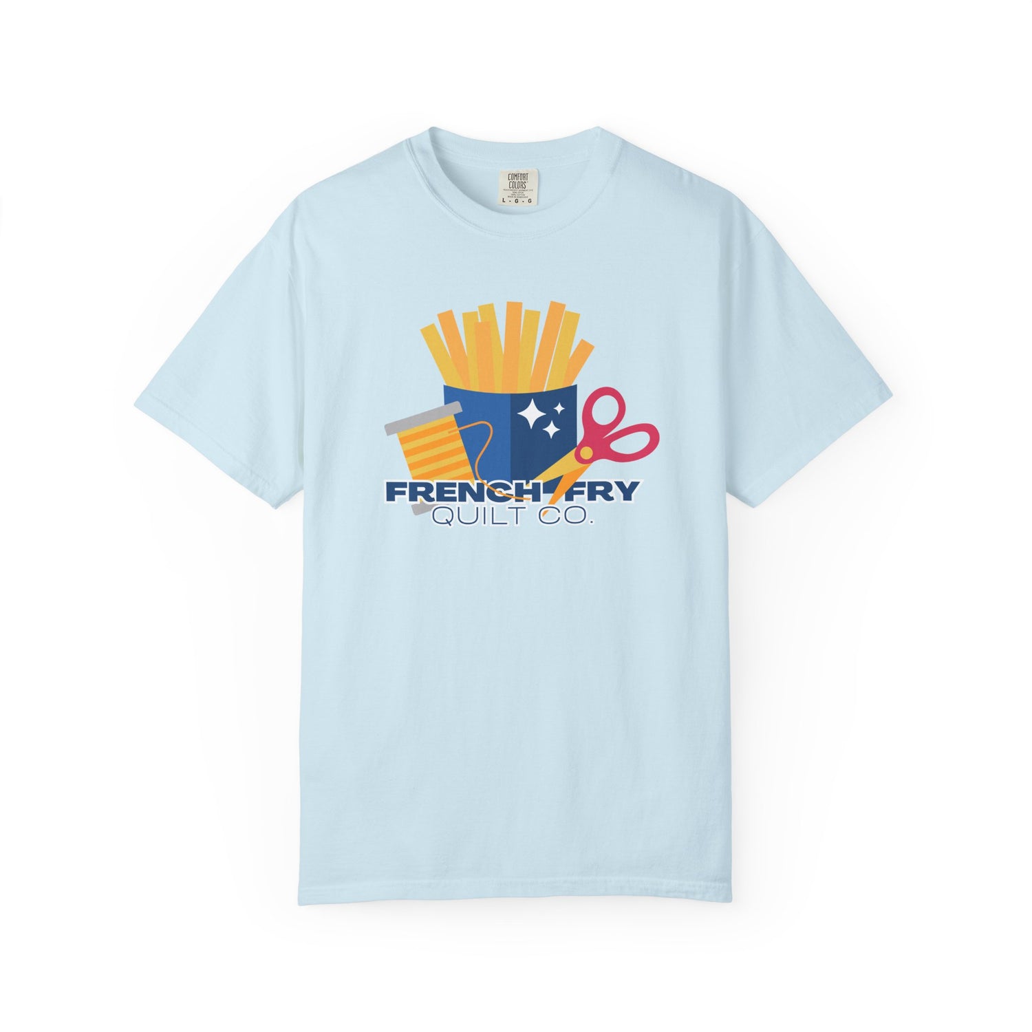Quilt Co. Logo T-Shirt — French Fry Quilting Design Chambray