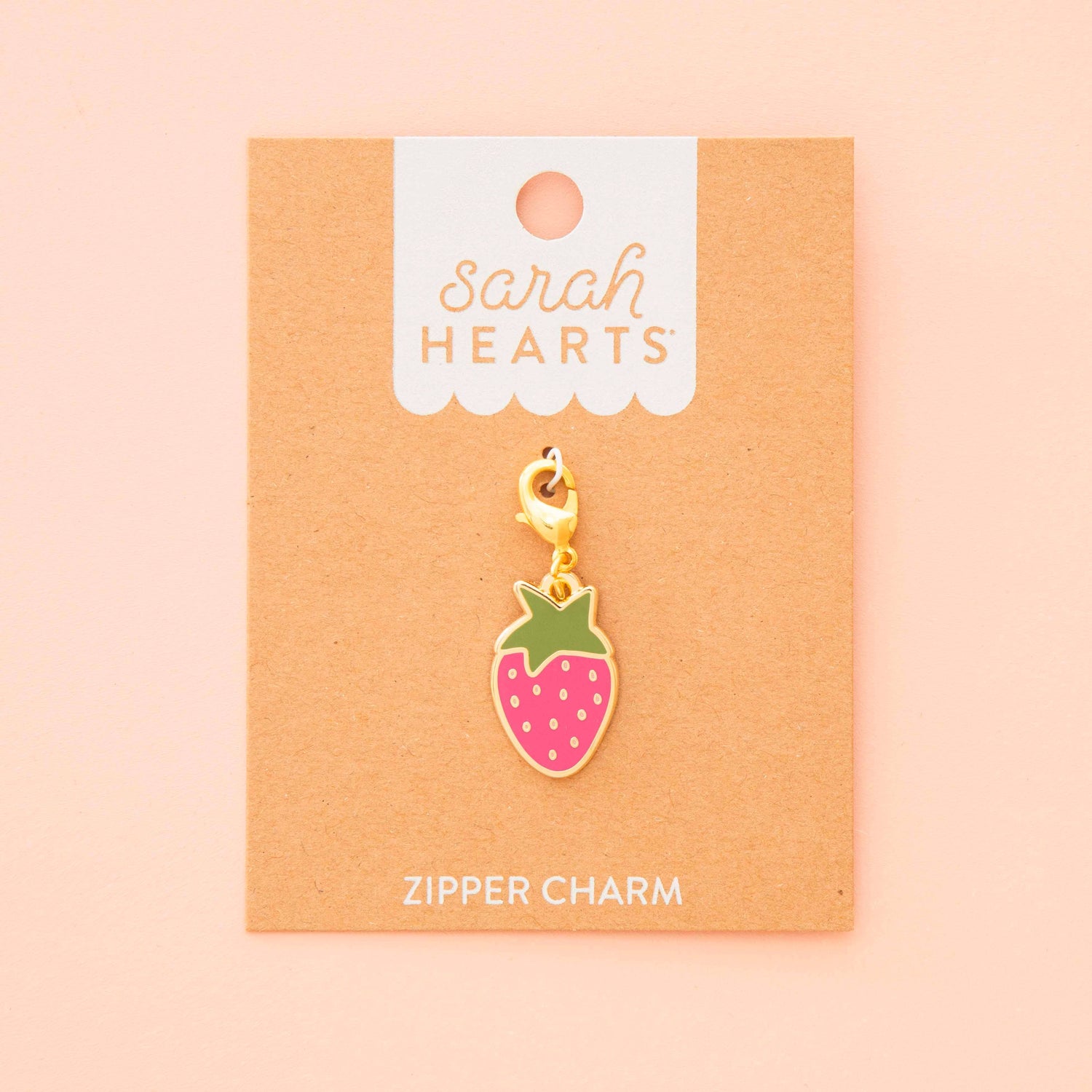 Strawberry Enamel Removable Zipper Charm