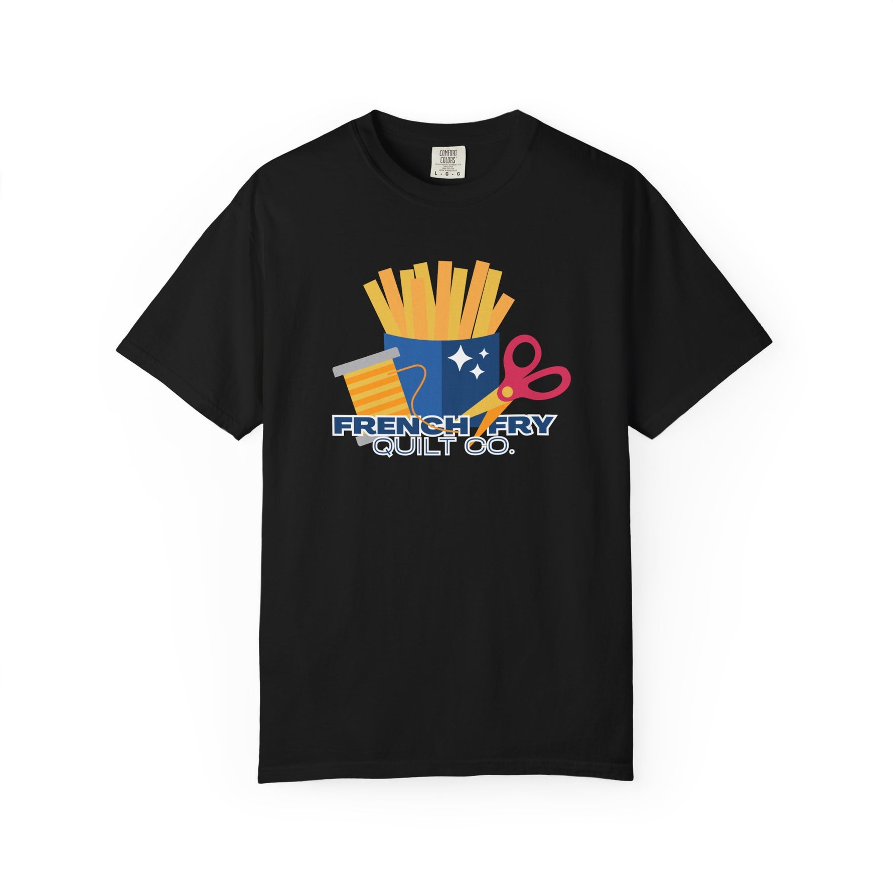 Quilt Co. Logo T-Shirt — French Fry Quilting Design Black