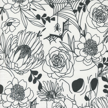 Noir || Haunted Garden Ghost || Cotton Quilting Fabric || Half Yard