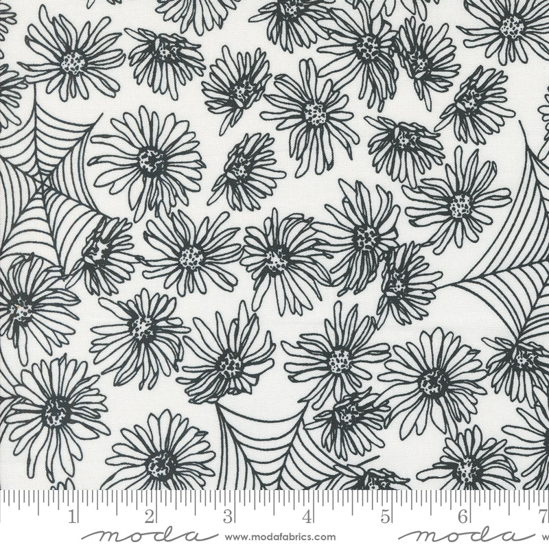 Noir || Whispering Webs Ghost || Cotton Quilting Fabric || Half Yard