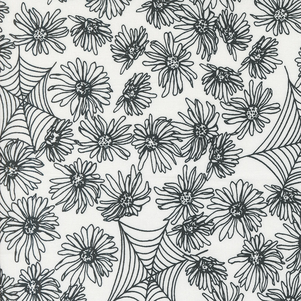 Noir || Whispering Webs Ghost || Cotton Quilting Fabric || Half Yard