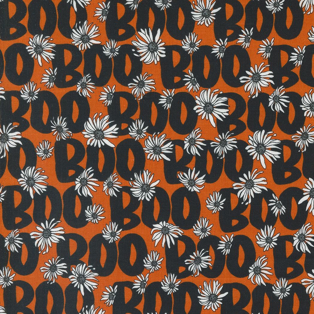 Noir || Boo Pumpkin || Cotton Quilting Fabric || Half Yard