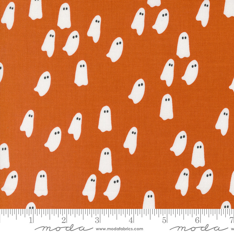 Noir || Wandering Ghosts Pumpkin || Cotton Quilting Fabric || Half Yard