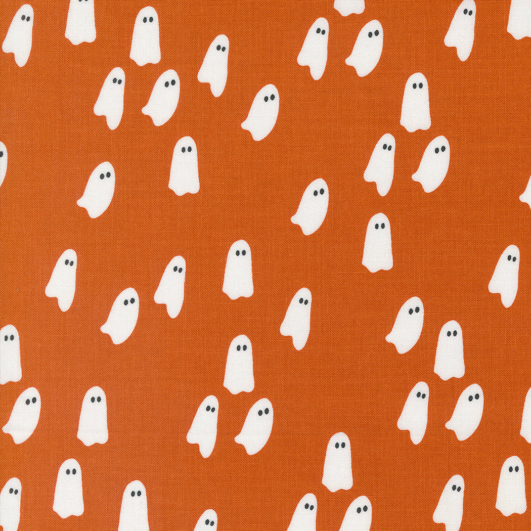 Noir || Wandering Ghosts Pumpkin || Cotton Quilting Fabric || Half Yard