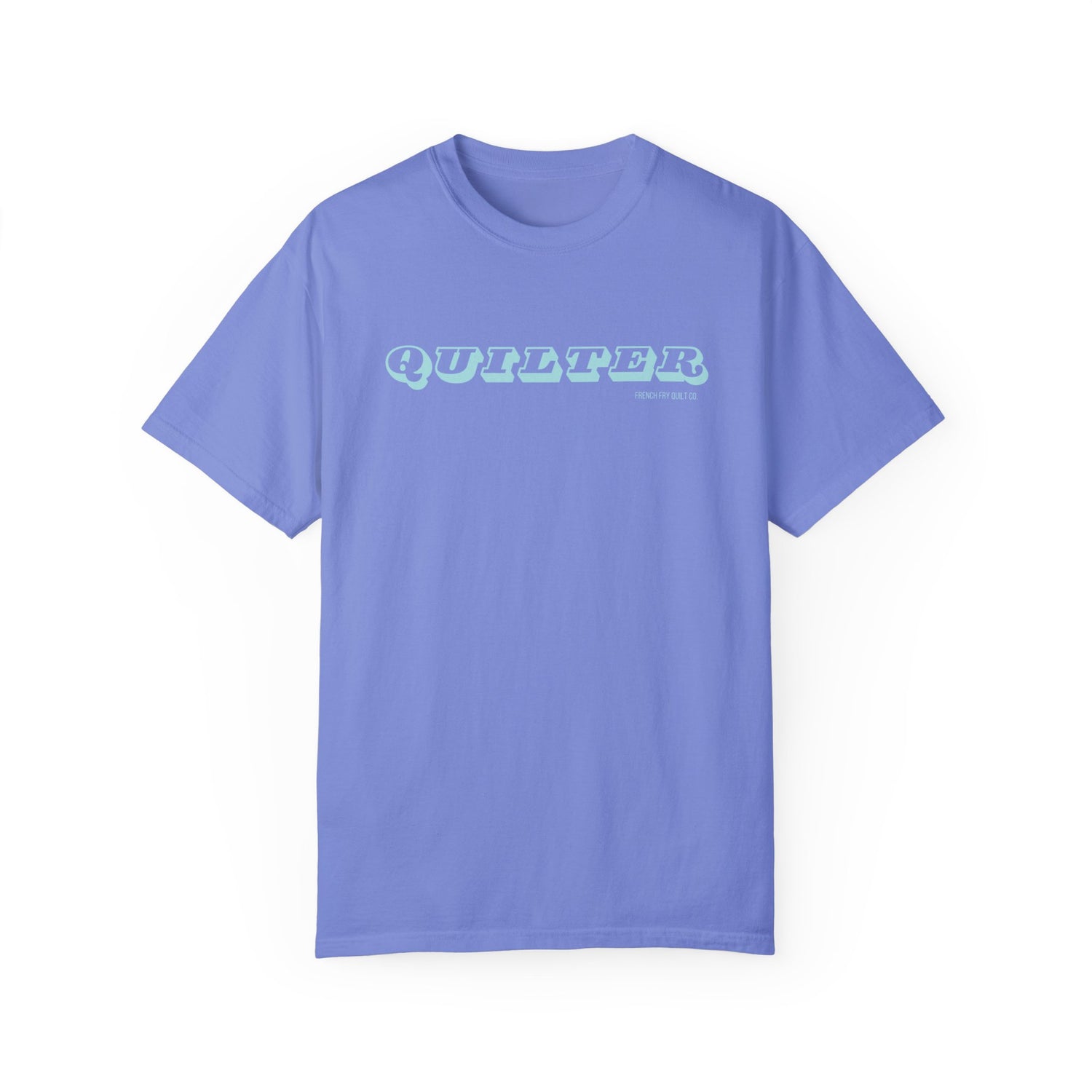 Quilter Retro Blue Unisex Garment-Dyed T-shirt