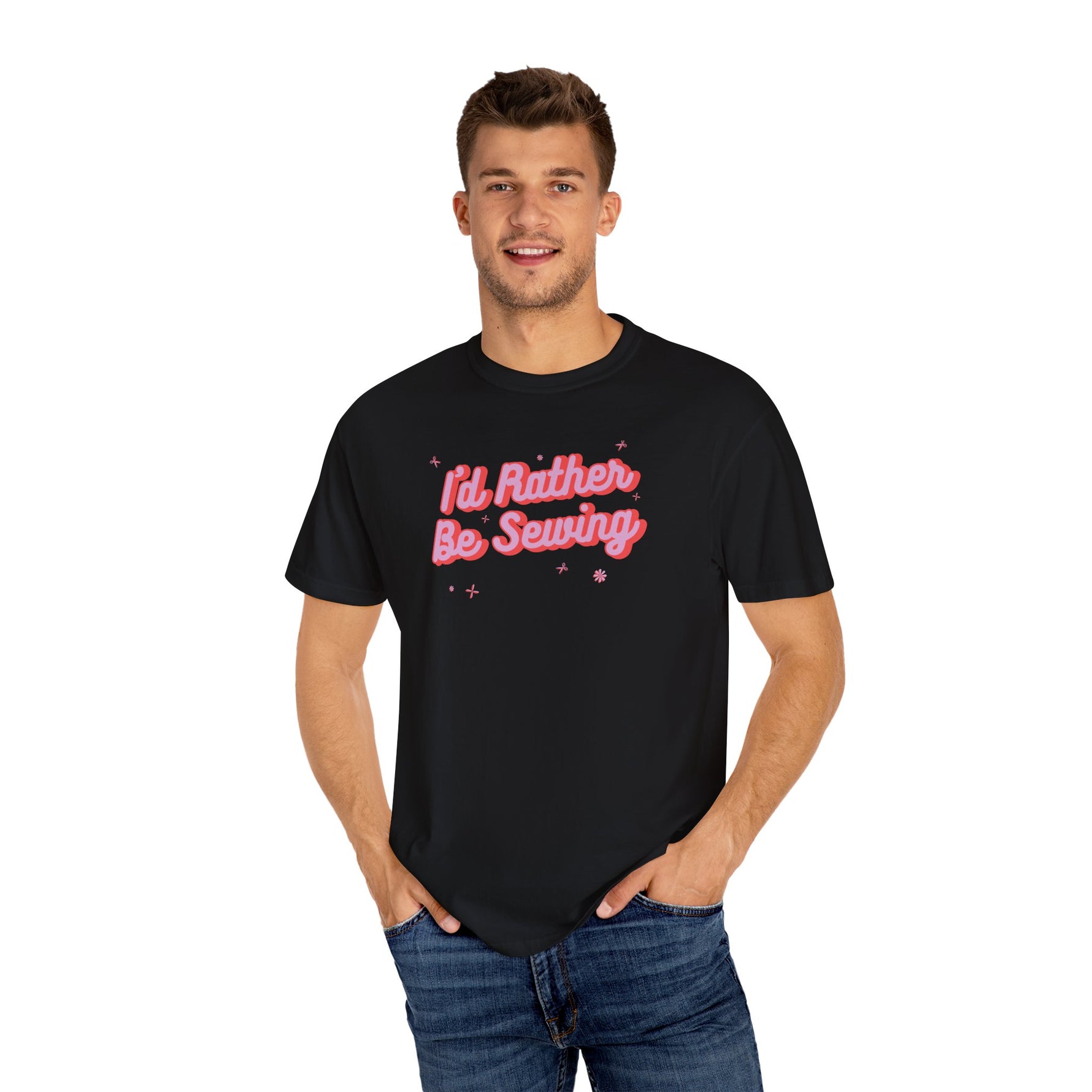 I'd Rather Be Sewing Language Garment-Dyed T-shirt