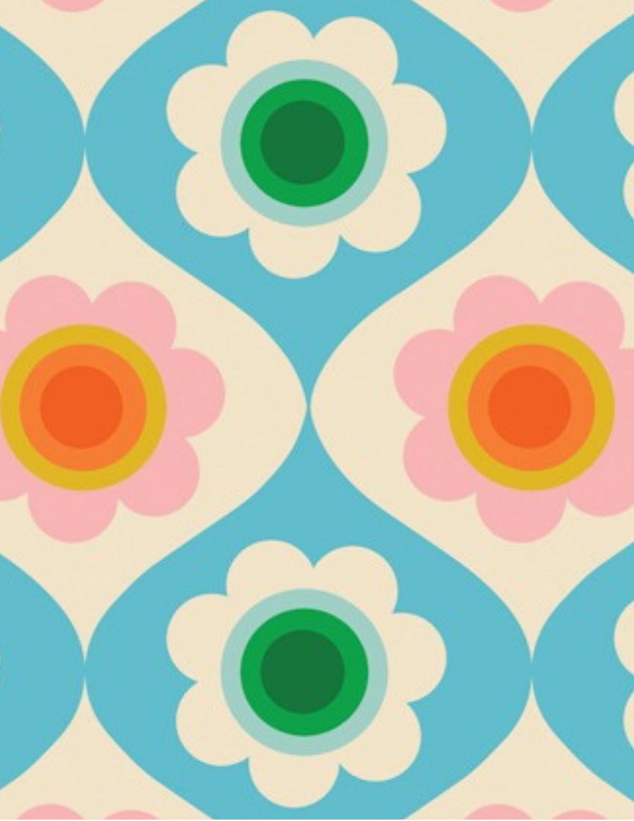 PREORDER TRINKETRY || Trinketry Floral Turquoise || Cotton Quilting Fabric