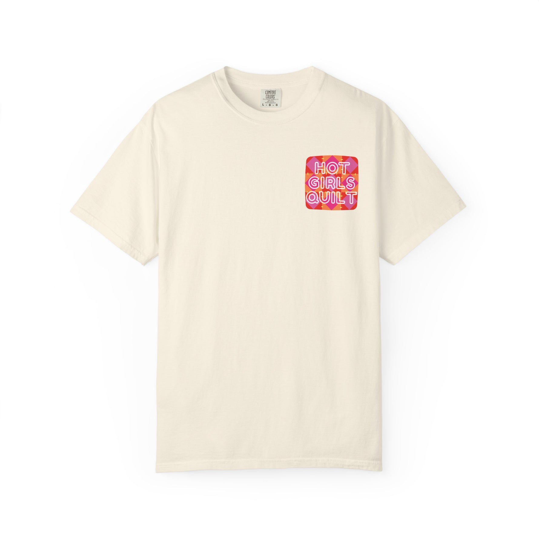 Hot Girls Quilt Garment-Dyed T-Shirt - Relaxed Fit Ivory