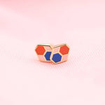 Hex Tile Earrings: Blue