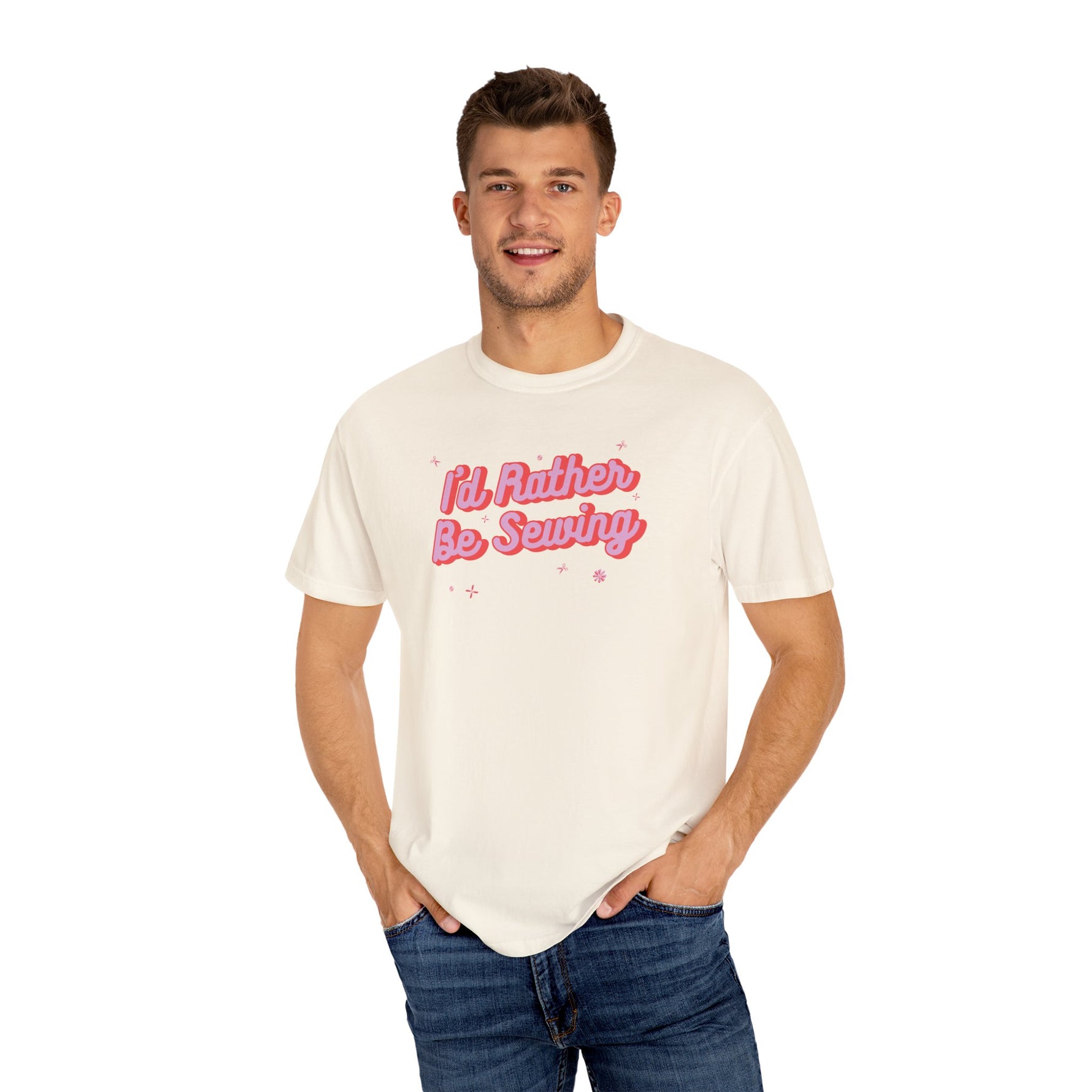 I'd Rather Be Sewing Language Garment-Dyed T-shirt