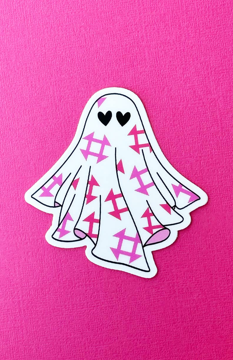 Quilt Ghost Stickers Pink