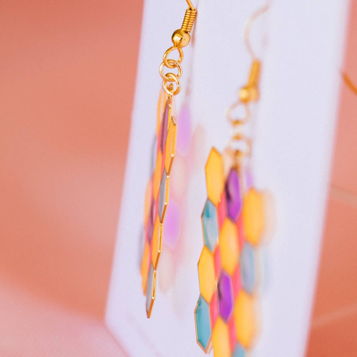 Translucent Tile Earrings: Hook