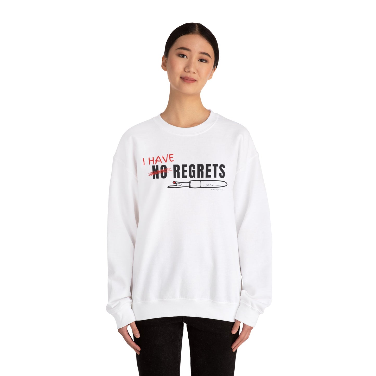 "I Have Regrets" Unisex Heavy Blend™ Crewneck Sweatshirt