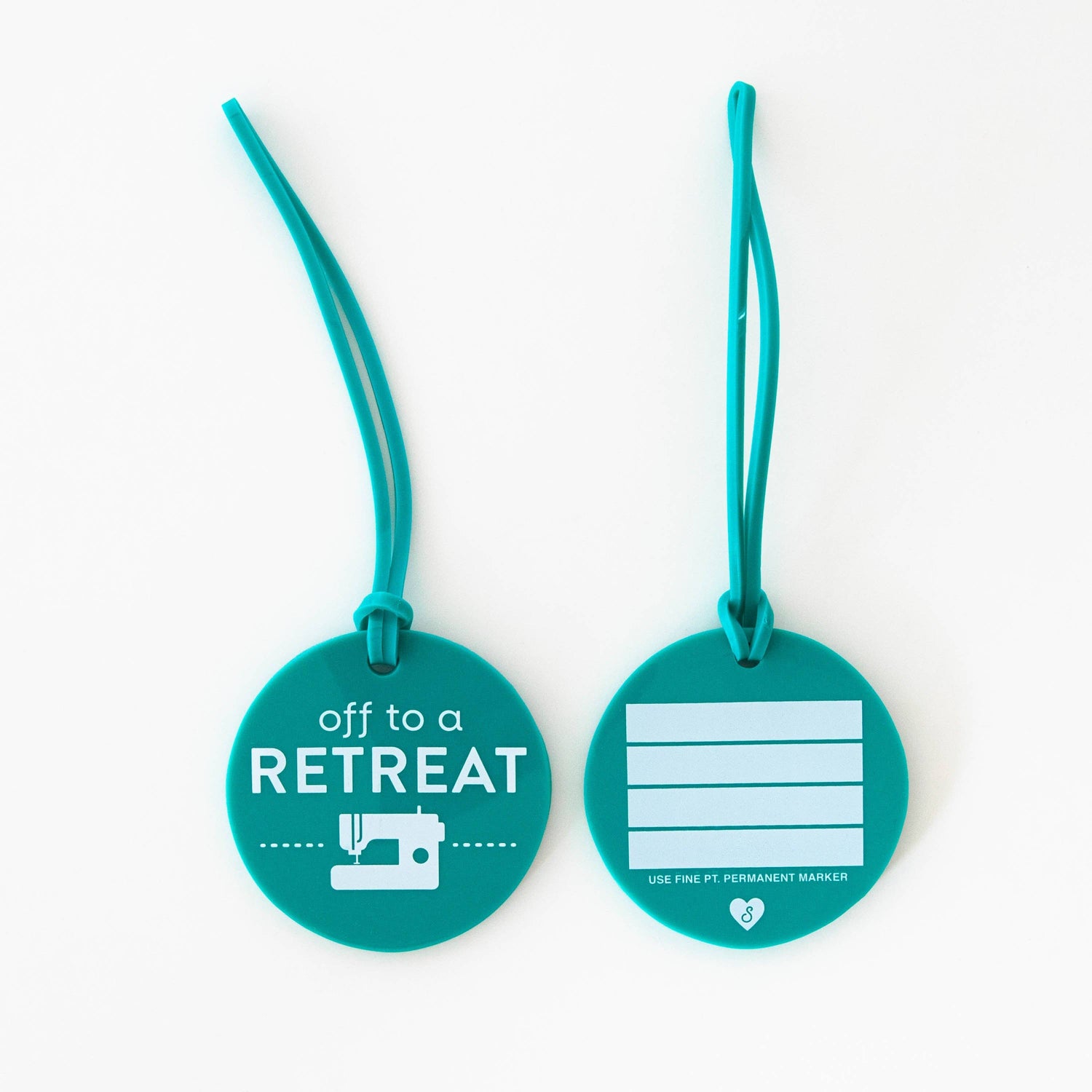 Off to a Retreat Luggage Sewing Themed Tag