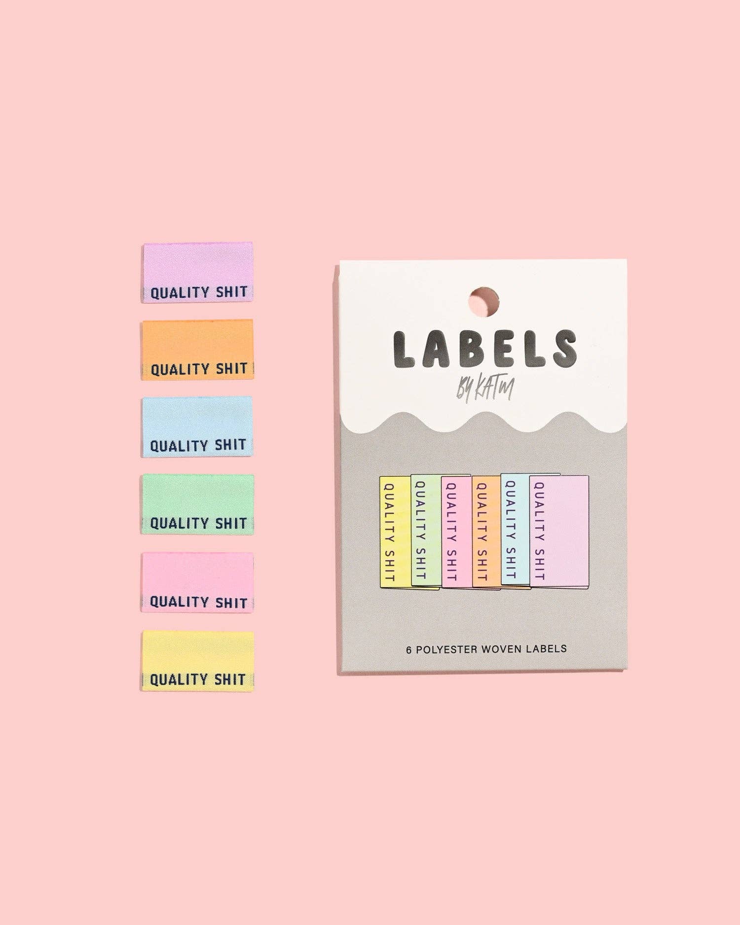 Quality Shit Woven Labels (Pastel) | 6 labels