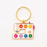 Daisy Sewing Machine Enamel Keychain - Bag Charm