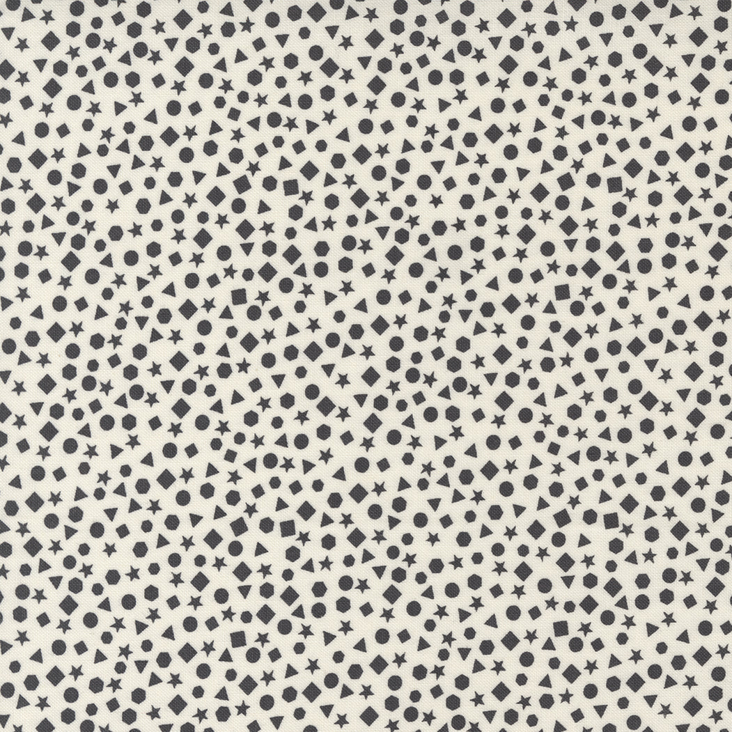 ABC XYZ || Shapes Cream Black || Cotton Quilting Fabric