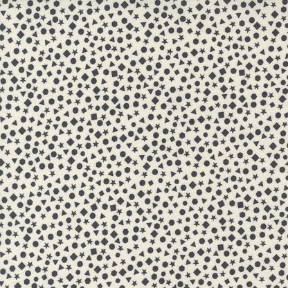 ABC XYZ || Shapes Cream Black || Cotton Quilting Fabric