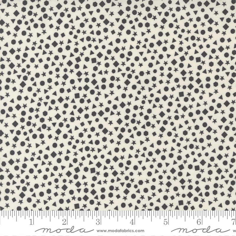 ABC XYZ || Shapes Cream Black || Cotton Quilting Fabric