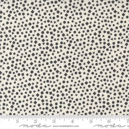 ABC XYZ || Shapes Cream Black || Cotton Quilting Fabric