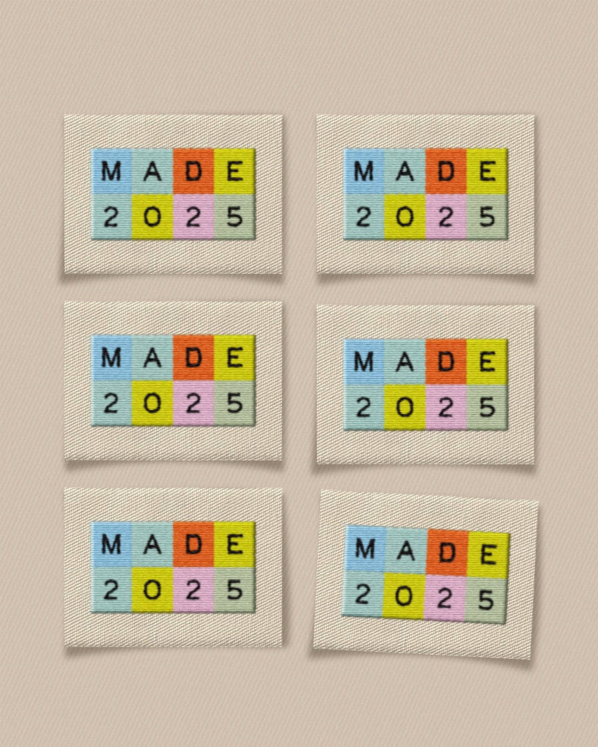 2025 Rainbow Large Garment Labels: Set of 6
