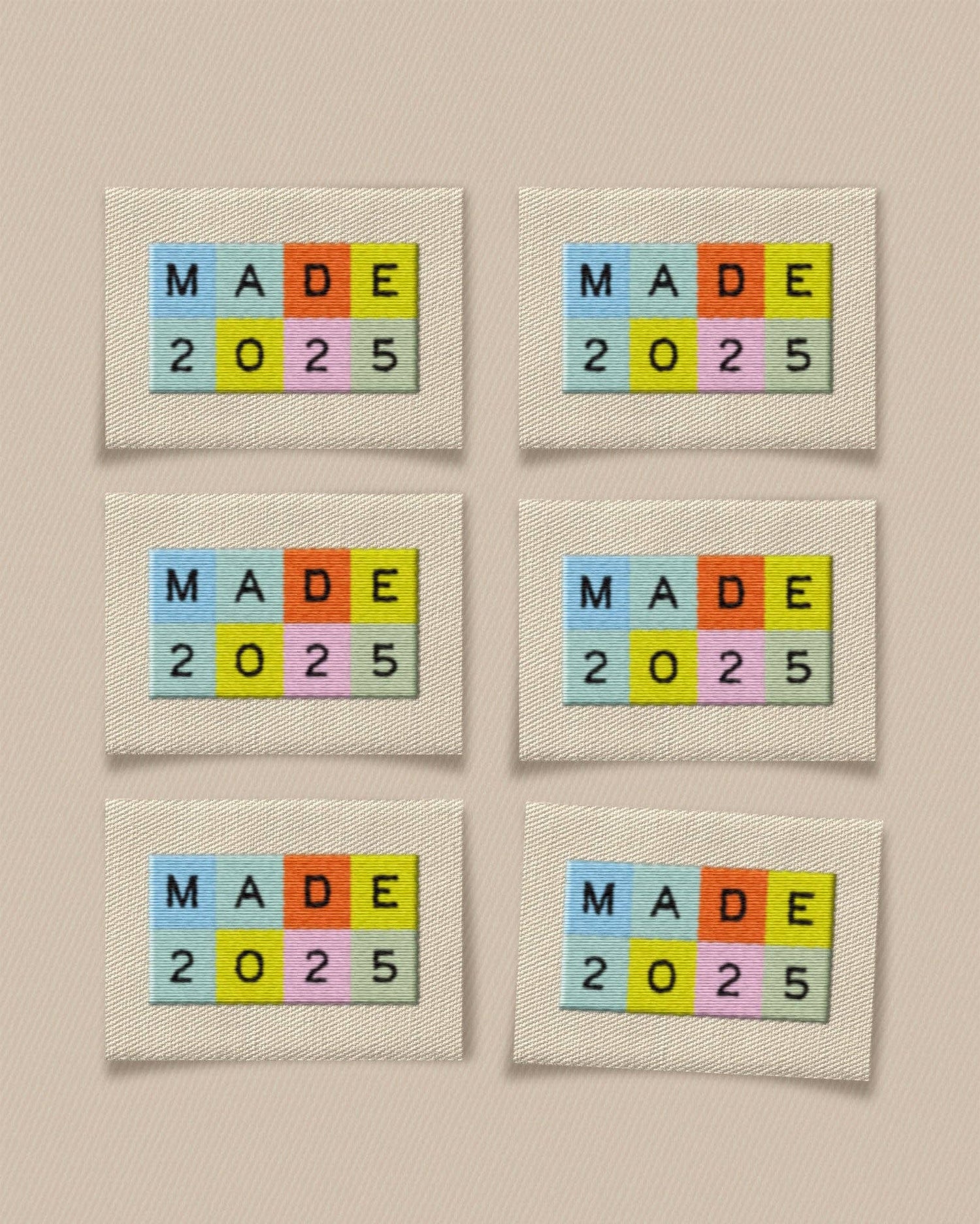 2025 Rainbow Large Garment Labels: Set of 6