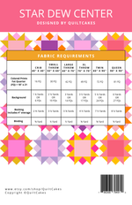 Star Dew Center Quilt Pattern Printed