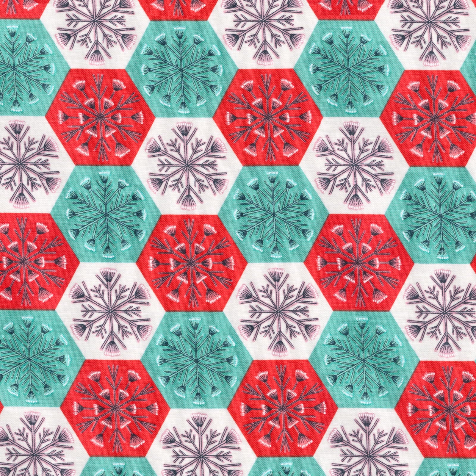 Winter Wonderland|| Patchwork Snowflakes || Organic Cotton Quilting Fabric || Half Yard