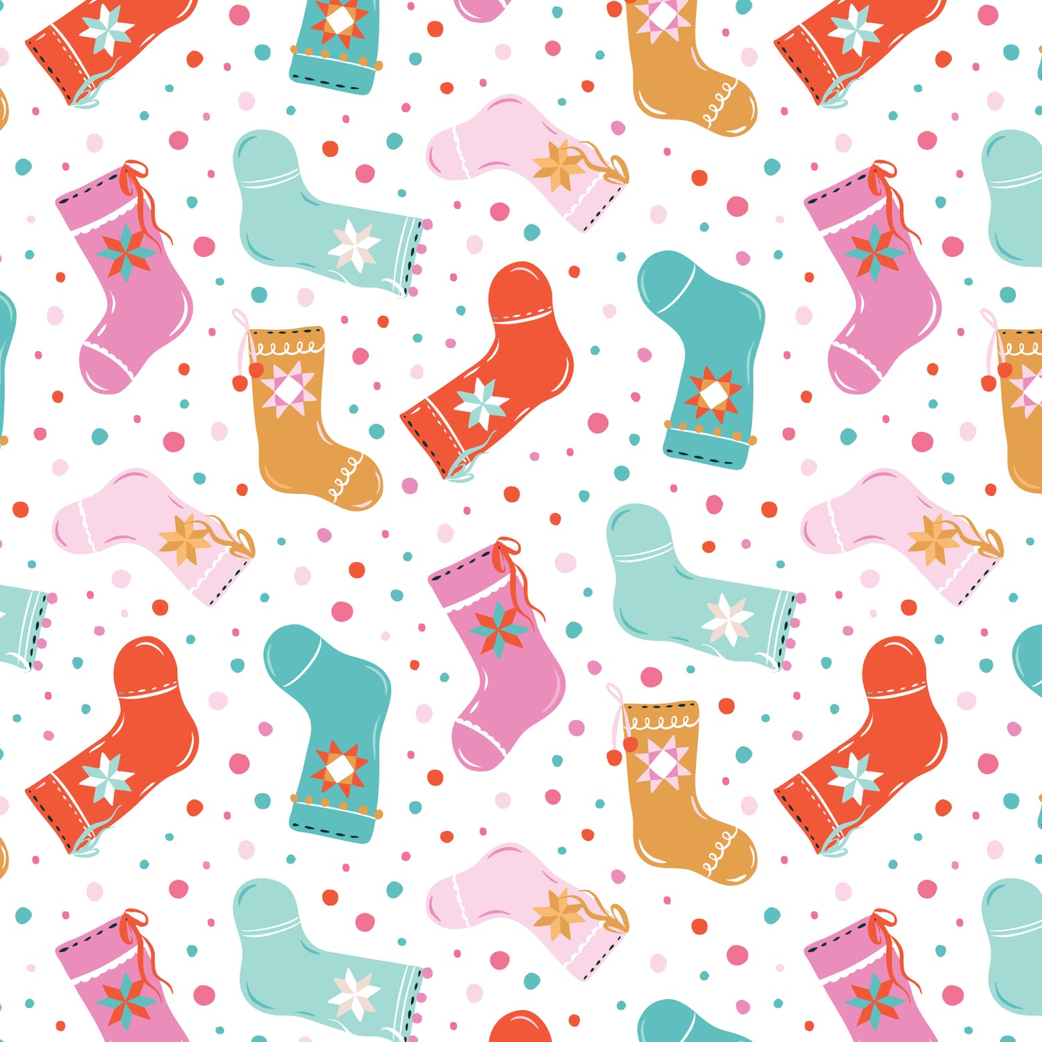 JOLLY TIDINGS || Stitched with Glee | White || Organic Cotton Quilting Fabric