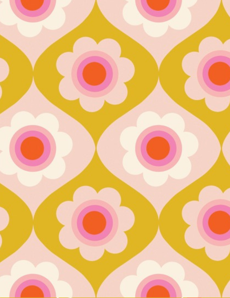 PREORDER TRINKETRY || Trinketry Floral Goldenrod || Cotton Quilting Fabric