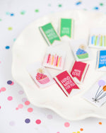 Happy Birthday - Woven Label Pack - 8 PACK